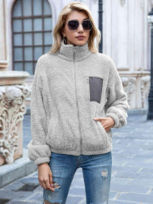 Cozy Mock Neck Zip-Up Jacket: Elevate Your Style with Comfort