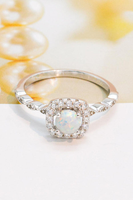 Lustrous Opal and Sterling Silver Statement Ring: Redefine Your Glamour