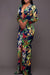 Floral Print V-Neck Maxi Dress with Elegant Leg Split - Elegant Floral Maxi Dress for Various Occasions