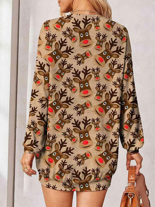 Stylish Sheer Printed Button-Up Cardigan with Unique Pattern