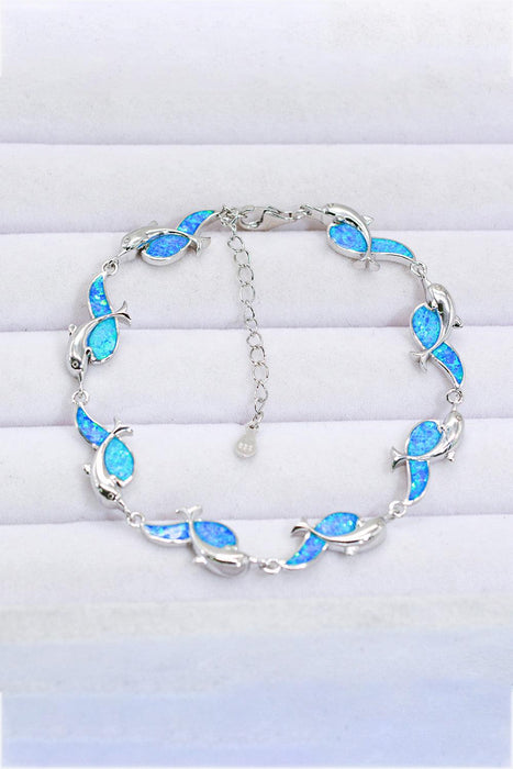 Seaside Serenity Dolphin Charm Bracelet in Sterling Silver - Exquisite Ocean-Inspired Jewelry