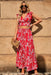 Floral Frill Tie-Back Top and Maxi Skirt Set