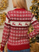 Festive Reindeer & Snowflake Plush Winter Pullover in Premium Polyester