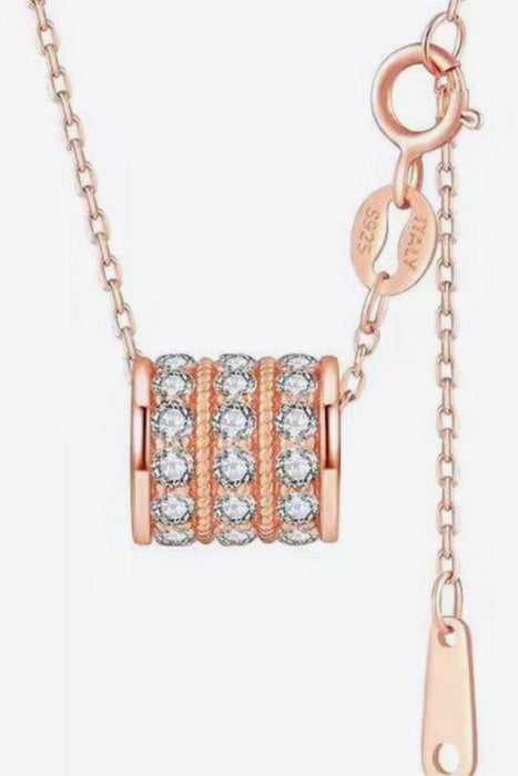 Elegant Moissanite Pendant Necklace with Platinum and Rose Gold Accents