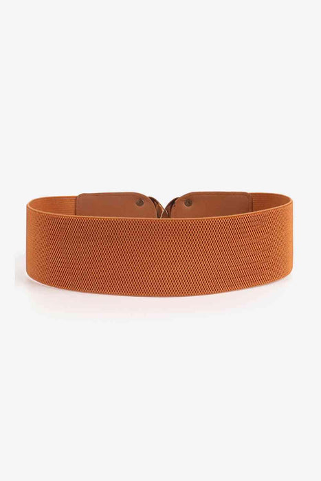 Chic Elastic PU Leather Belt with Stylish Double D Buckle