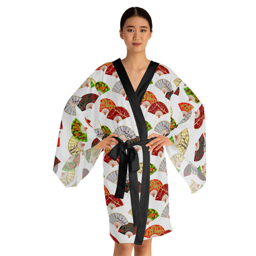 Elegant Bell Sleeve Kimono Robe - Kireiina Collection