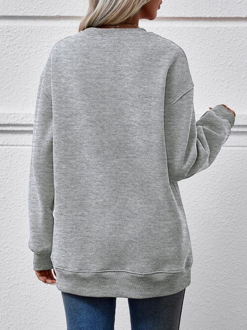 Cozy Oversized Polyester Round Neck Sweatshirt for Ultimate Comfort