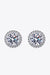 Elegant 1 Carat Moissanite Sterling Silver Stud Earrings - Rhodium-Plated Modern Chic