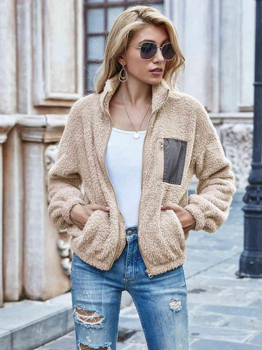 Cozy Mock Neck Zip-Up Jacket: Elevate Your Style with Comfort