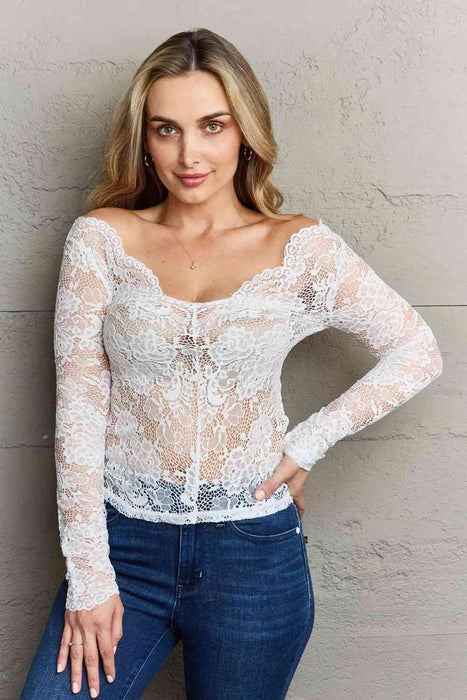 Elegant Off-Shoulder Lace Top - Chic Women's Blouse