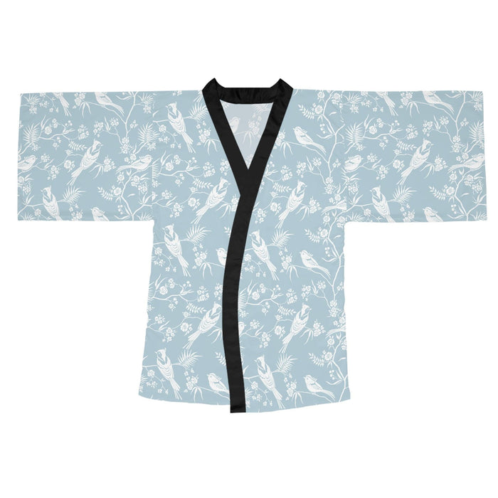 Stylish Floral Kimono Robe with Bell Sleeves and Adjustable Waist Belt