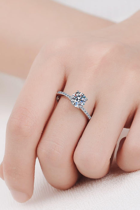 Radiant Elegance: 1 Carat Lab-Created Diamond Ring with Zircon Accents