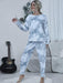 Trendy Tie-Dye Two-Piece Lounge Set with Relaxed Top and Adjustable Pants