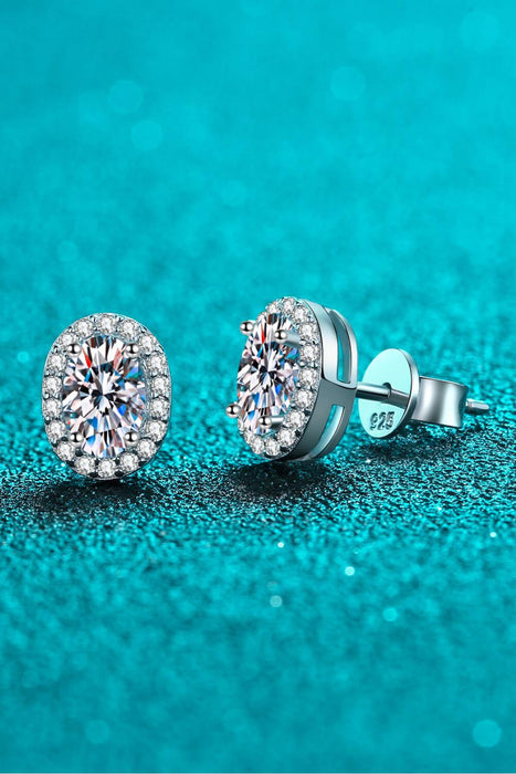 Luminous Moissanite Accent Earrings - Opulent 1 Carat Total Weight Brilliance
