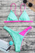 Beach Chic Contrast Ribbed Bikini Set