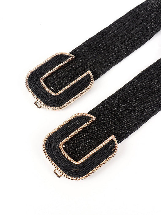 Chic Braided Waist Belt with Textured Design