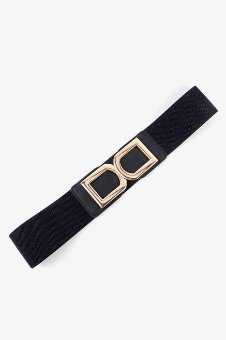 Chic Elastic PU Leather Belt with Stylish Double D Buckle