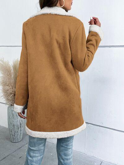 Chic Buttoned Long Coat with Lapel Collar: Fashionable and Cozy Outerwear for Winter