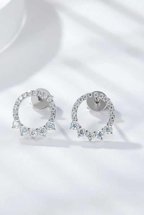 Radiant Platinum-Plated Moissanite Diamond Stud Earrings