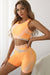 Sporty Color Block Yoga Bra and Shorts Set