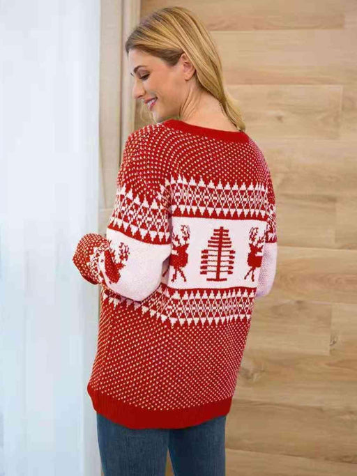 Festive Reindeer Knit Pullover