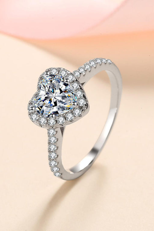 Heartfelt Moissanite Silver Ring - Timeless Expression of Love