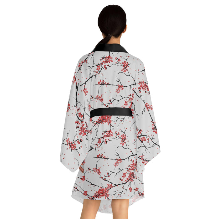 Japanese Floral Long Sleeve Kimono Robe: Exquisite Artistry and Opulent Comfort