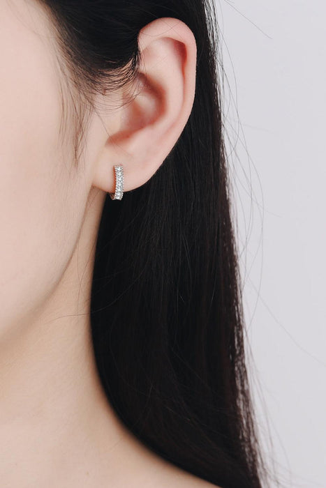 Brilliant Sterling Silver Huggie Earrings with Lab-Diamonds and Care Tips