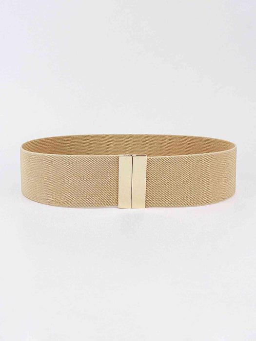 Chic Elastic Belt with Sleek Alloy Buckle - A Stylish Addition for Any Ensemble