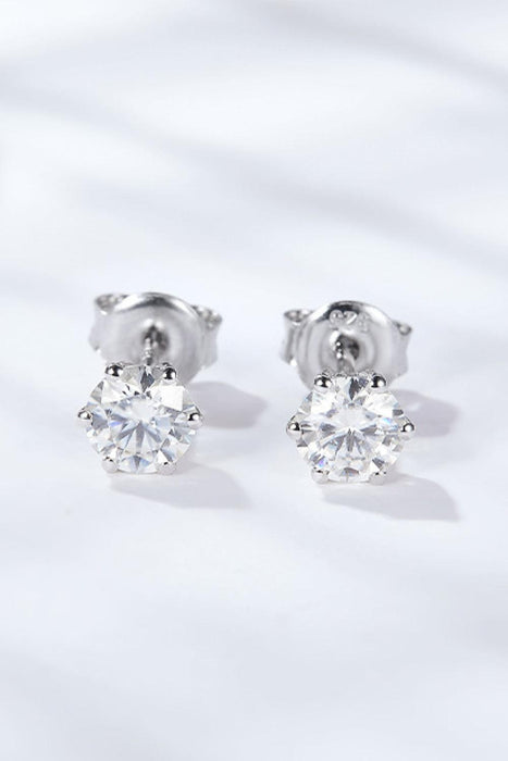 Radiant Moissanite Sterling Silver Earrings - A Touch of Glamour