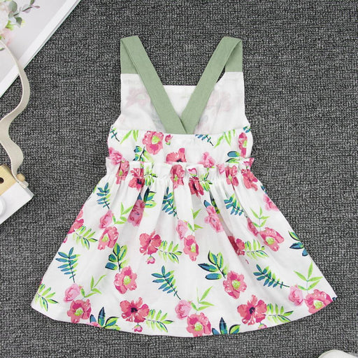 Floral Crisscross A-Line Baby Girl's Dress with Ruffled Sleeves
