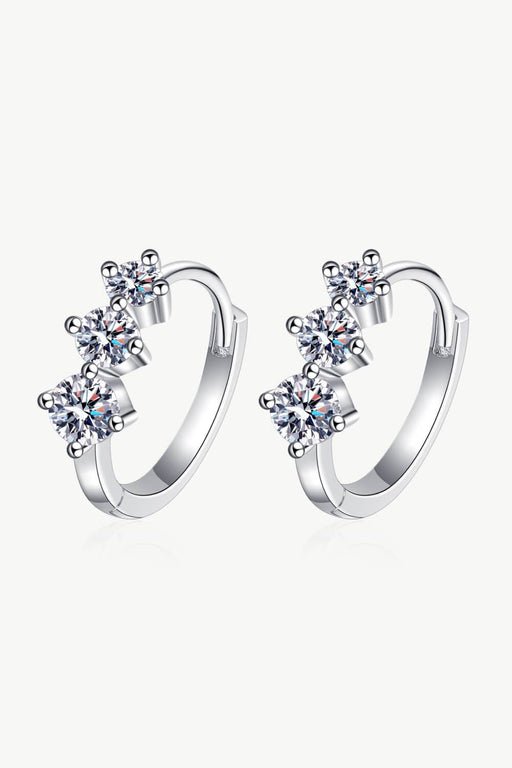 Radiant Lab-Grown Diamond Sterling Silver Huggie Earrings - Elegant Gift Collection