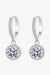 Radiant 925 Sterling Silver Moissanite Drop Earrings with Rhodium Finish