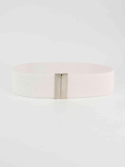 Chic Elastic Belt with Sleek Alloy Buckle - A Stylish Addition for Any Ensemble