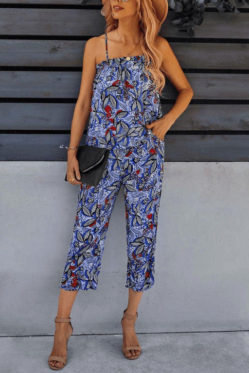 Summer Blossom Cami and Crop Pants Set for Stylish Summer Days