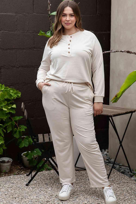 Elegant Button-Up Blouse and Trouser Ensemble