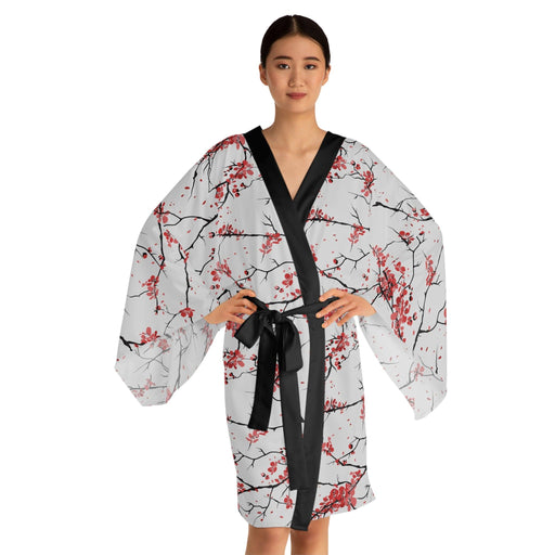 Exquisite Japanese Blossom Long Sleeve Kimono Robe: Luxurious Comfort Meets Timeless Elegance