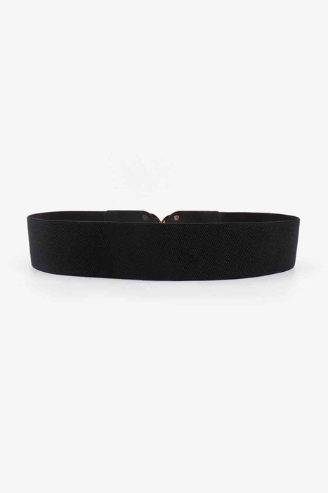 Chic Elastic PU Leather Belt with Stylish Double D Buckle