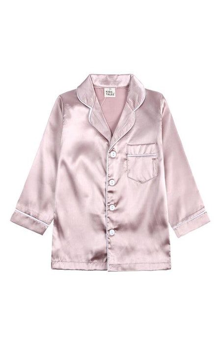 Silky Satin Lounge Set for Kids with Long Sleeves