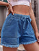 Chic Frayed Hem Drawstring Denim Shorts: Your Summer Essential