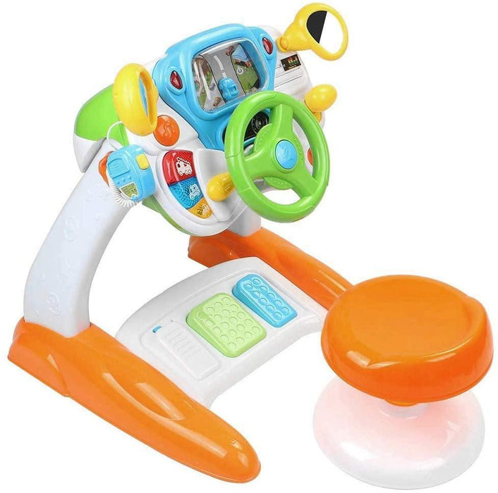 Children's Pretend Play Steering Wheel Toy - Educational Driving Toy with Interactive Dashboard