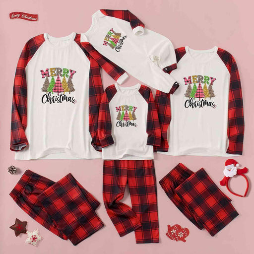 Festive Merry Christmas Top and Plaid Pants Set