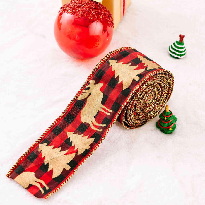 Premium Christmas Satin Craft Ribbon - 5m Luxurious Polyester for Holiday Decor