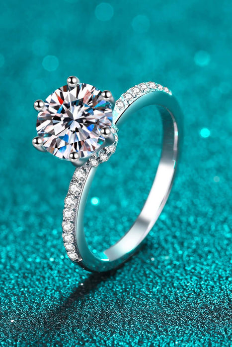 Elegant 2 Carat Lab-Created Diamond & Zircon Sterling Silver Engagement Ring - Timeless Beauty