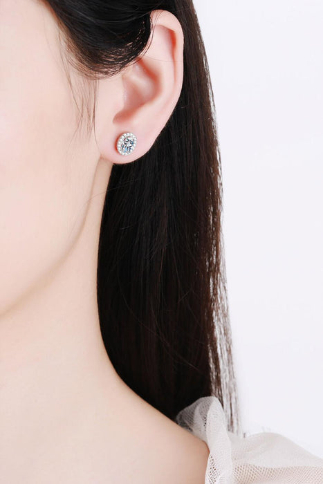 Luminous Moissanite Accent Earrings - Opulent 1 Carat Total Weight Brilliance