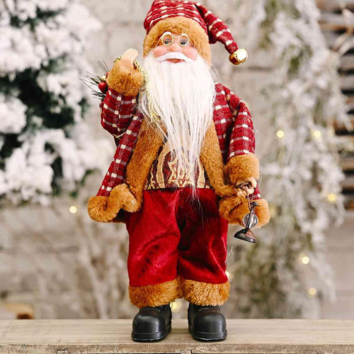 Whimsical Santa Gnome Figurine for Festive Holiday Decor