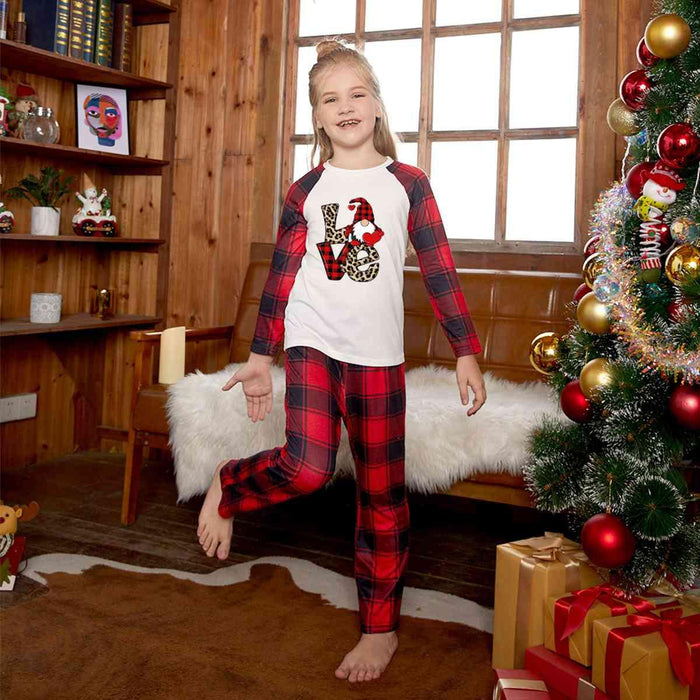 Charming LOVE Print Tee and Plaid Trousers Outfit for Trendy Kids - Stylish Two-Piece Set