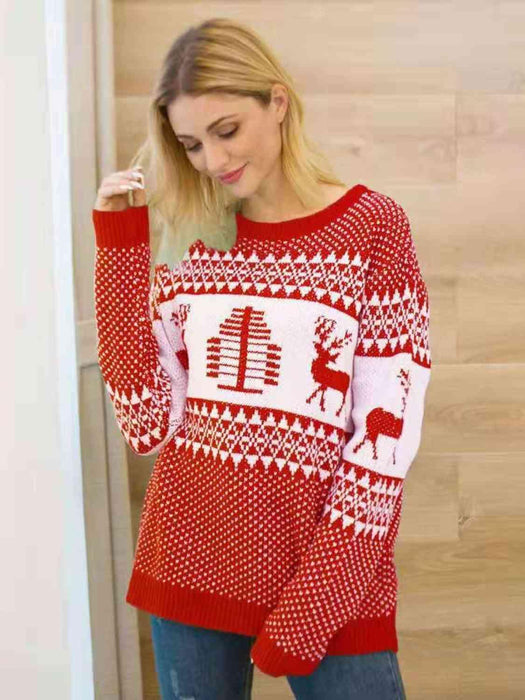 Snug Reindeer Pattern Sweater