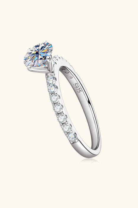 Elegant Platinum-Enhanced Moissanite Ring with Zircon Accents