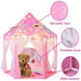 Enchanted Princess Castle Play Tent with Twinkling LED Star Lights
